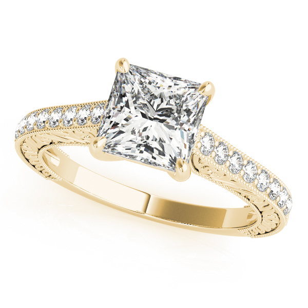 18K Yellow Gold Trellis Engagement Ring Grono and Christie Jewelers East Milton, MA
