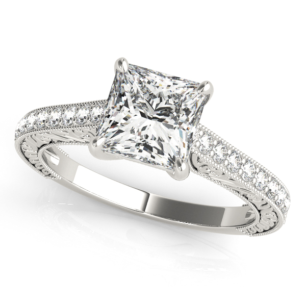 18K White Gold Trellis Engagement Ring Grono and Christie Jewelers East Milton, MA