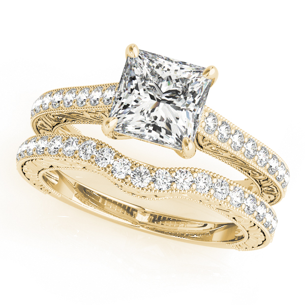 18K Yellow Gold Trellis Engagement Ring Image 3 J Gowen Jewelry Comfort, TX