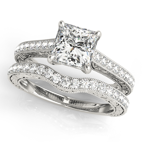 14K White Gold Trellis Engagement Ring Image 3 Grono and Christie Jewelers East Milton, MA