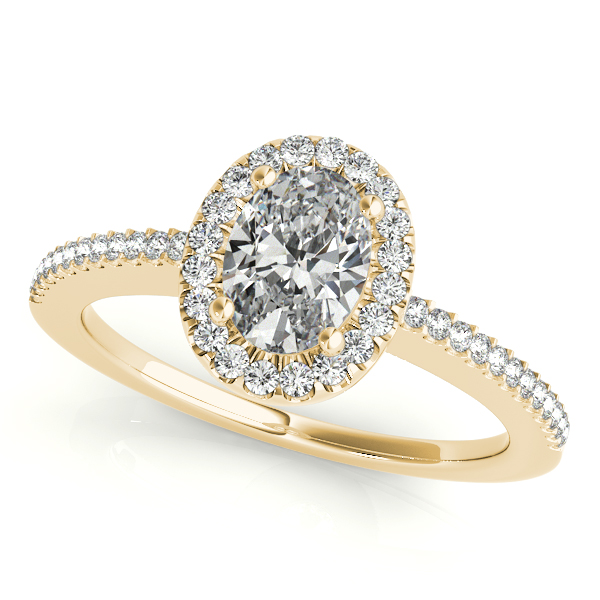 18K Yellow Gold Oval Halo Engagement Ring Quality Gem LLC Bethel, CT