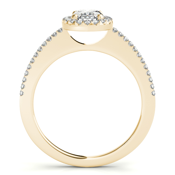 18K Yellow Gold Oval Halo Engagement Ring Image 2 Hess & Co Jewelers Lexington, VA