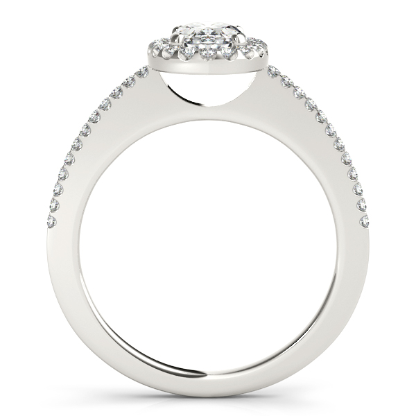 18K White Gold Oval Halo Engagement Ring Image 2 Hess & Co Jewelers Lexington, VA
