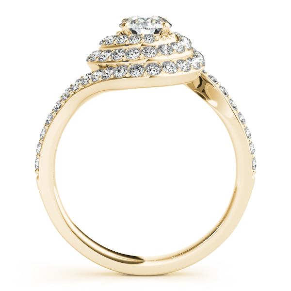 14K Yellow Gold Round Halo Engagement Ring Image 2 Elgin's Fine Jewelry Baton Rouge, LA