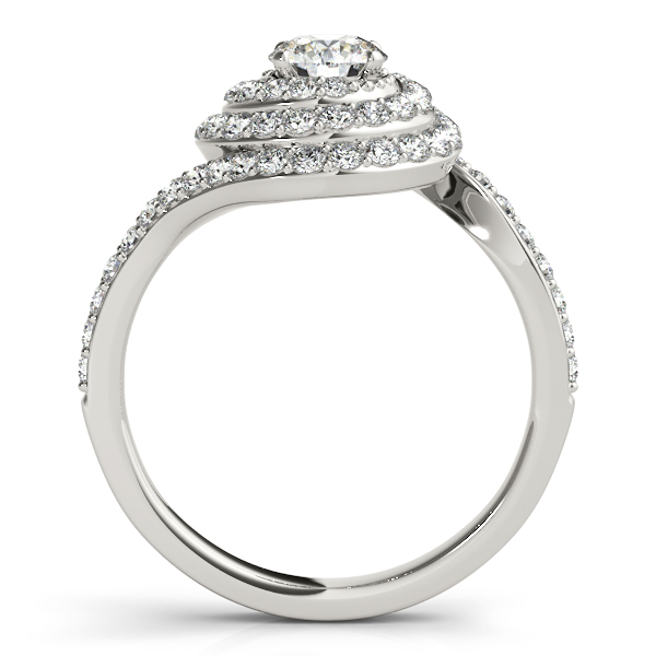 14K White Gold Round Halo Engagement Ring Image 2 Orin Jewelers Northville, MI