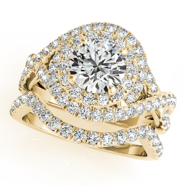 14K Yellow Gold Round Halo Engagement Ring Image 3 Hess & Co Jewelers Lexington, VA
