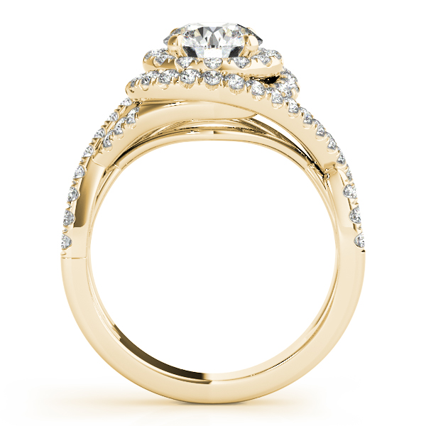 14K Yellow Gold Round Halo Engagement Ring Image 2 Hess & Co Jewelers Lexington, VA