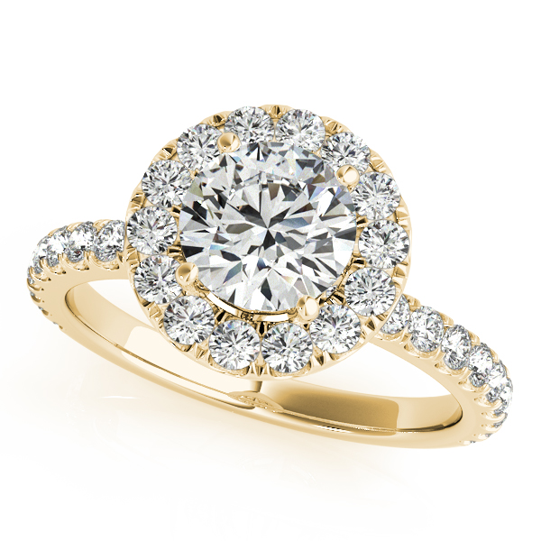 14K Yellow Gold Round Halo Engagement Ring Elgin's Fine Jewelry Baton Rouge, LA