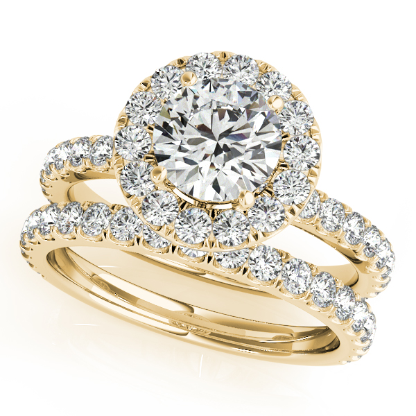 14K Yellow Gold Round Halo Engagement Ring Image 3 DJ's Jewelry Woodland, CA