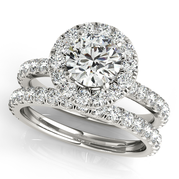 Platinum Round Halo Engagement Ring Image 3 DJ's Jewelry Woodland, CA