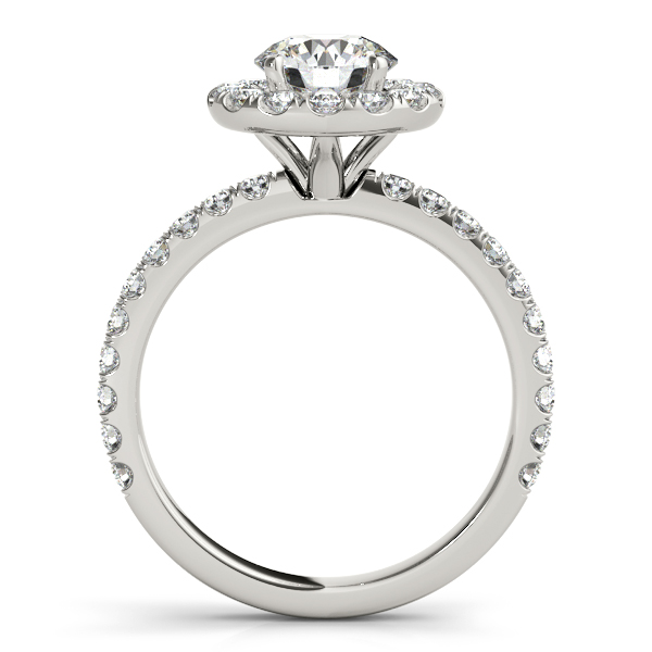 Platinum Round Halo Engagement Ring Image 2 DJ's Jewelry Woodland, CA