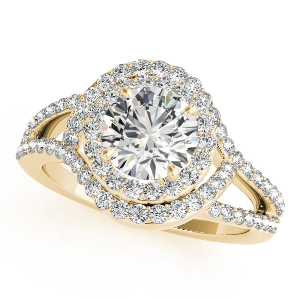 10K Yellow Gold Round Halo Engagement Ring Douglas Diamonds Faribault, MN