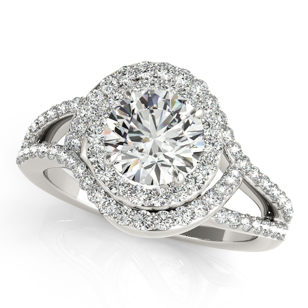 Platinum Round Halo Engagement Ring Galloway and Moseley, Inc. Sumter, SC