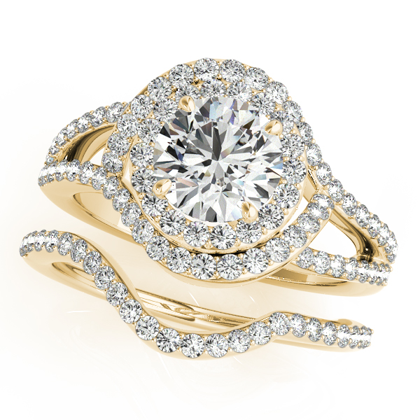 18K Yellow Gold Round Halo Engagement Ring Image 3 Douglas Diamonds Faribault, MN