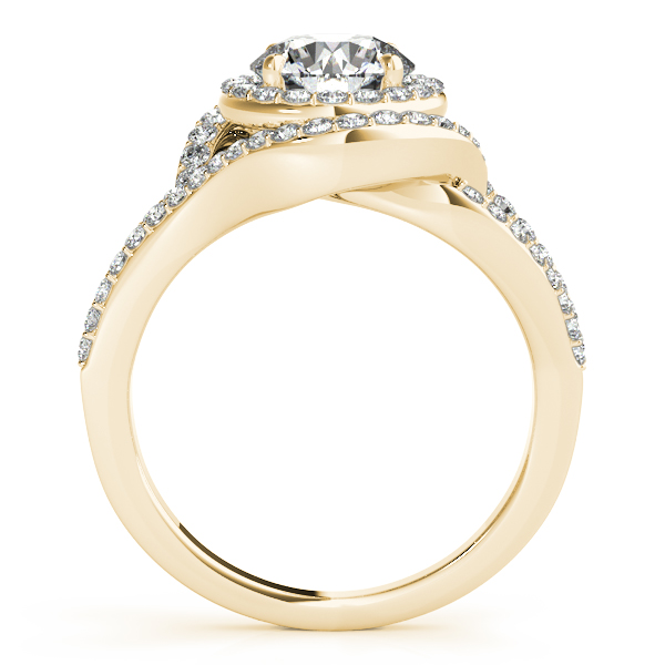 14K Yellow Gold Round Halo Engagement Ring Image 2 DJ's Jewelry Woodland, CA