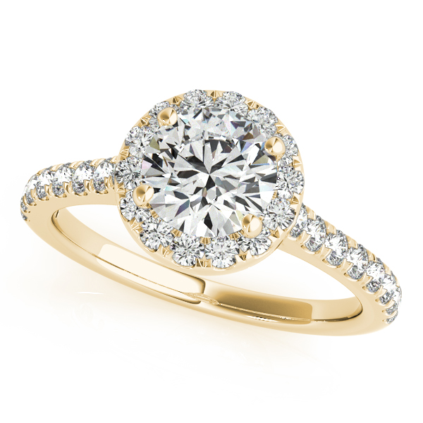 14K Yellow Gold Round Halo Engagement Ring Grono and Christie Jewelers East Milton, MA