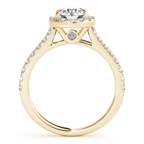 18K Yellow Gold Round Halo Engagement Ring Image 2 Hess & Co Jewelers Lexington, VA