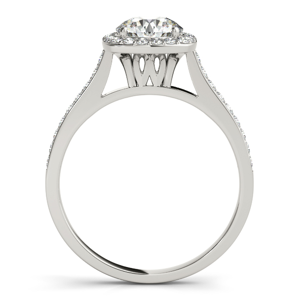 Platinum Round Halo Engagement Ring Image 2 Hess & Co Jewelers Lexington, VA