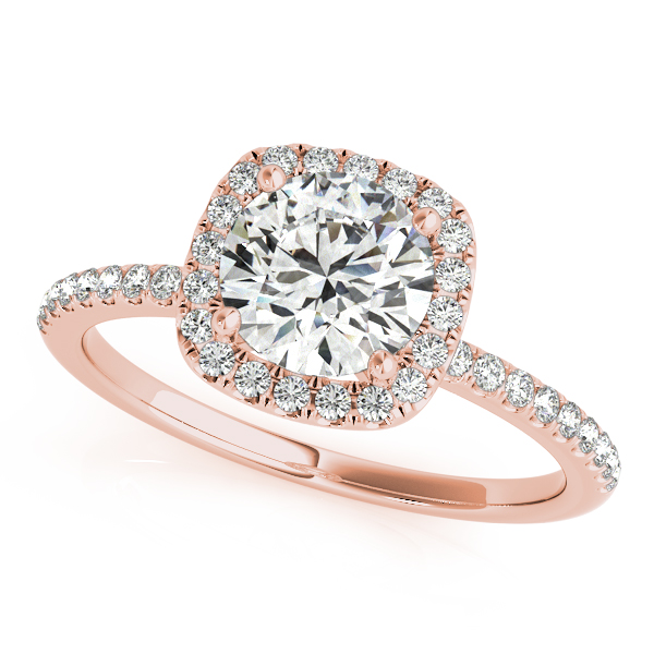 rose gold halo engagement rings