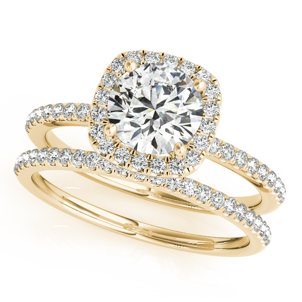 10K Yellow Gold Round Halo Engagement Ring Image 3 Franzetti Jewelers Austin, TX