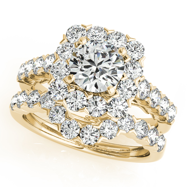 10K Yellow Gold Round Halo Engagement Ring Image 3 DJ's Jewelry Woodland, CA