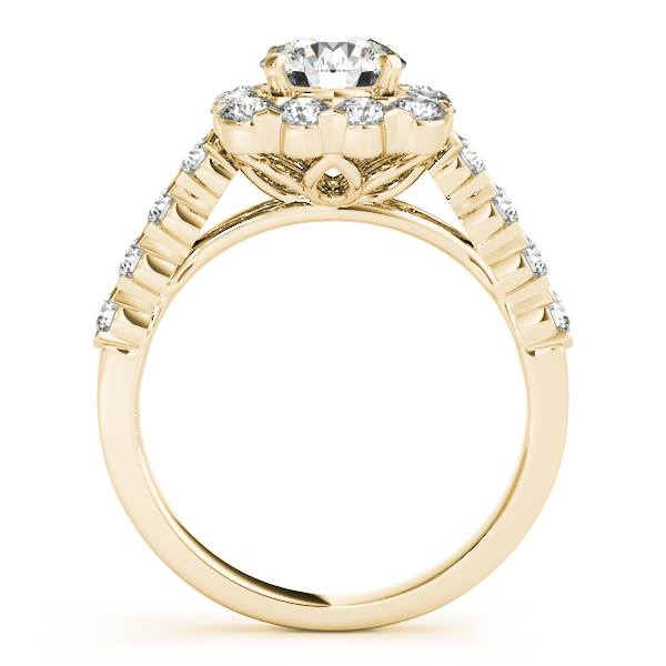 18K Yellow Gold Round Halo Engagement Ring Image 2 DJ's Jewelry Woodland, CA