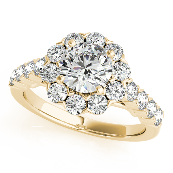 18K Yellow Gold Round Halo Engagement Ring Douglas Diamonds Faribault, MN