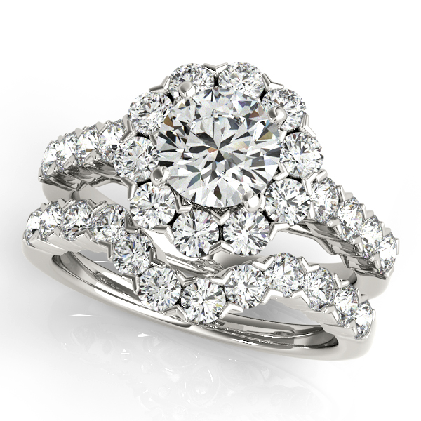 14K White Gold Round Halo Engagement Ring Image 3 Orin Jewelers Northville, MI