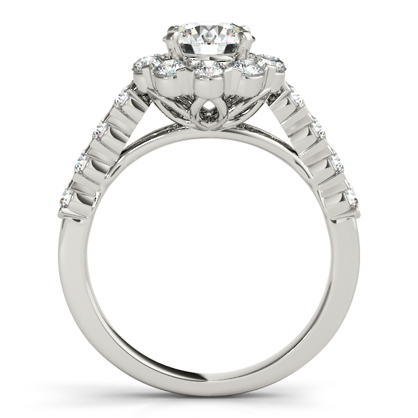14K White Gold Round Halo Engagement Ring Image 2 Quality Gem LLC Bethel, CT