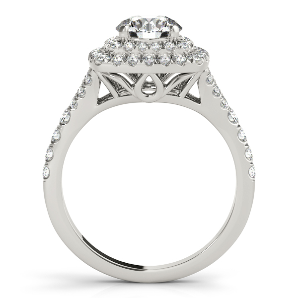14K White Gold Halo Engagement Ring Image 2 Grono and Christie Jewelers East Milton, MA