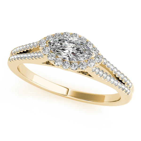18K Yellow Gold Halo Engagement Ring Grono and Christie Jewelers East Milton, MA