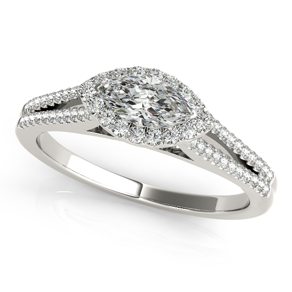 14K White Gold Halo Engagement Ring Swift's Jewelry Fayetteville, AR