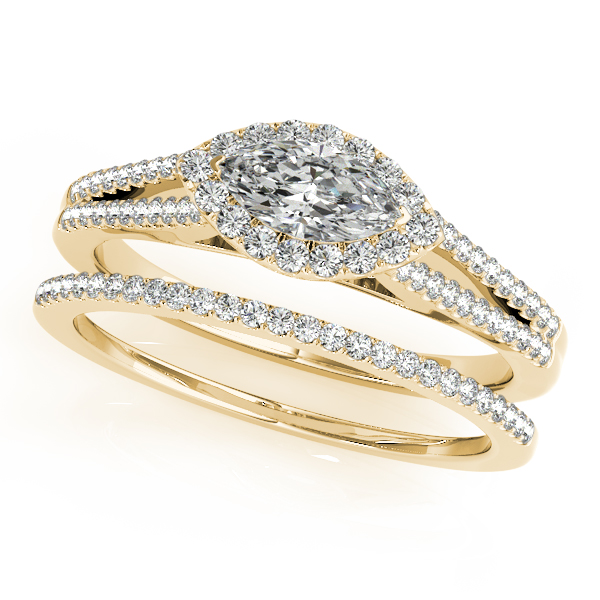 14K Yellow Gold Halo Engagement Ring Image 3 Galloway and Moseley, Inc. Sumter, SC