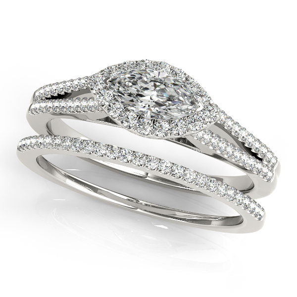 18K White Gold Halo Engagement Ring Image 3 Hess & Co Jewelers Lexington, VA