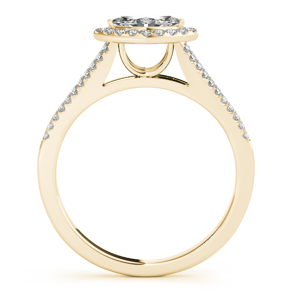 14K Yellow Gold Halo Engagement Ring Image 2 Quality Gem LLC Bethel, CT