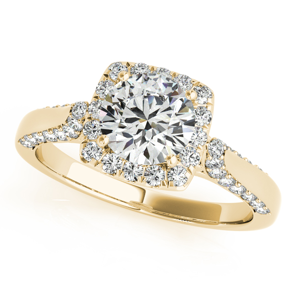 14K Yellow Gold Round Halo Engagement Ring Douglas Diamonds Faribault, MN