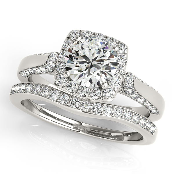 18K White Gold Round Halo Engagement Ring Image 3 Douglas Diamonds Faribault, MN