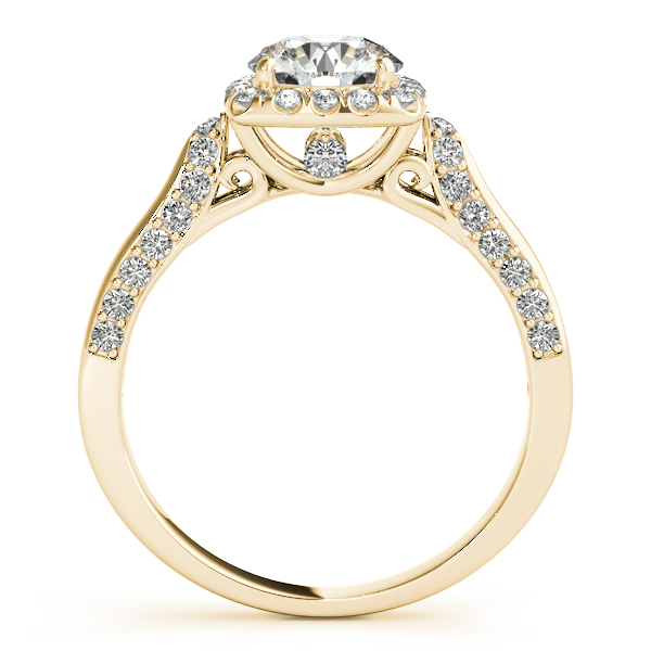 14K Yellow Gold Round Halo Engagement Ring Image 2 Grono and Christie Jewelers East Milton, MA