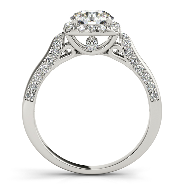 18K White Gold Round Halo Engagement Ring Image 2 DJ's Jewelry Woodland, CA