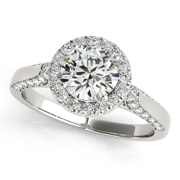Platinum Round Halo Engagement Ring George Press Jewelers Livingston, NJ