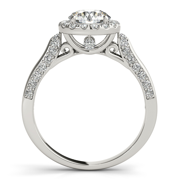 18K White Gold Round Halo Engagement Ring Image 2 Grono and Christie Jewelers East Milton, MA
