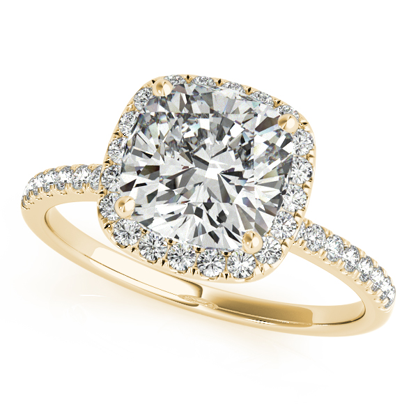 14K Yellow Gold Halo Engagement Ring George Press Jewelers Livingston, NJ