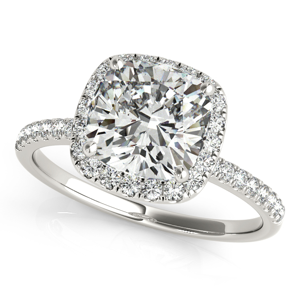 14K White Gold Halo Engagement Ring Douglas Diamonds Faribault, MN