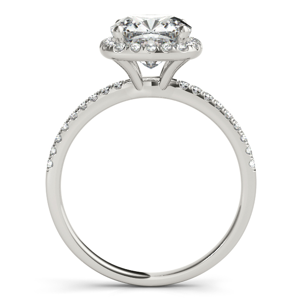 10K White Gold Halo Engagement Ring Image 2 George Press Jewelers Livingston, NJ