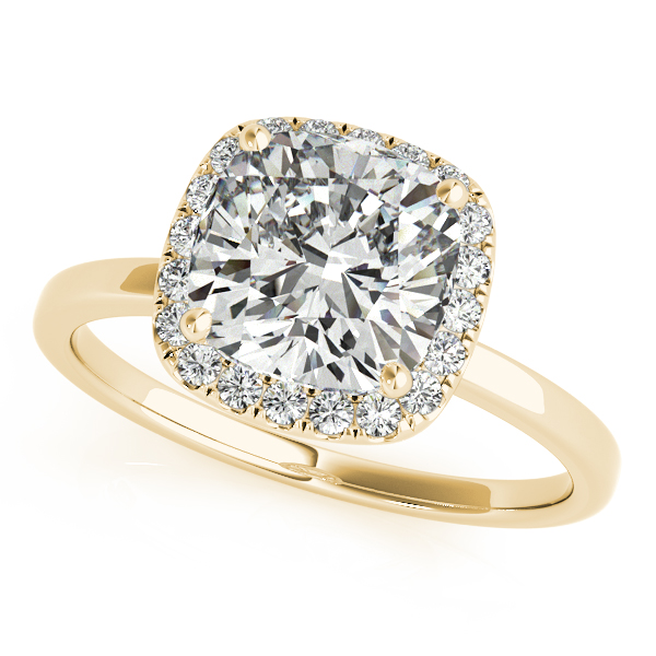 14K Yellow Gold Halo Engagement Ring Orin Jewelers Northville, MI