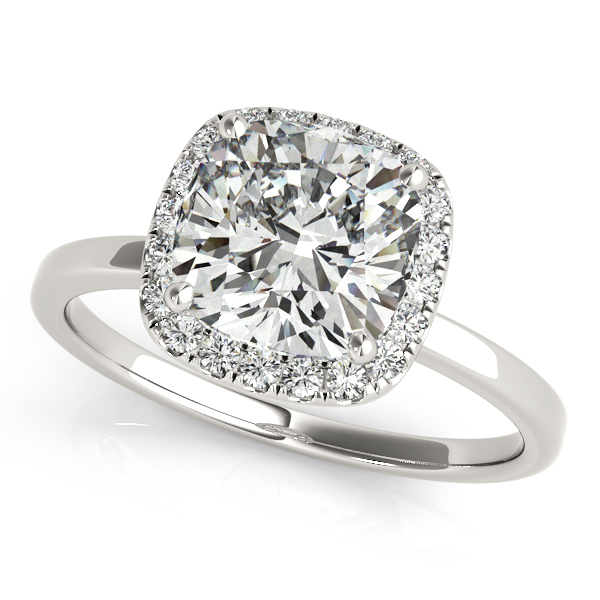 18K White Gold Halo Engagement Ring Anthony Jewelers Palmyra, NJ