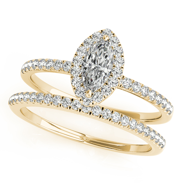 18K Yellow Gold Halo Engagement Ring Image 3 Douglas Diamonds Faribault, MN