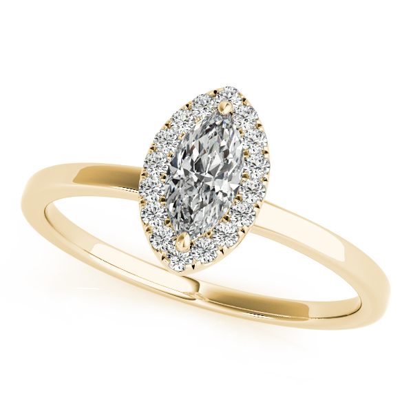 18K Yellow Gold Halo Engagement Ring Galloway and Moseley, Inc. Sumter, SC