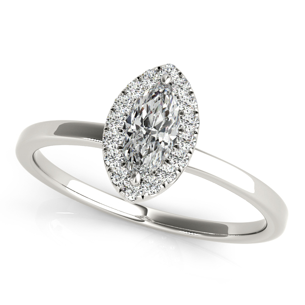 14K White Gold Halo Engagement Ring Vincent Anthony Jewelers Tulsa, OK