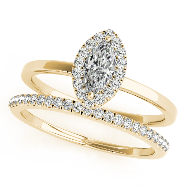 18K Yellow Gold Halo Engagement Ring Image 3 Hess & Co Jewelers Lexington, VA